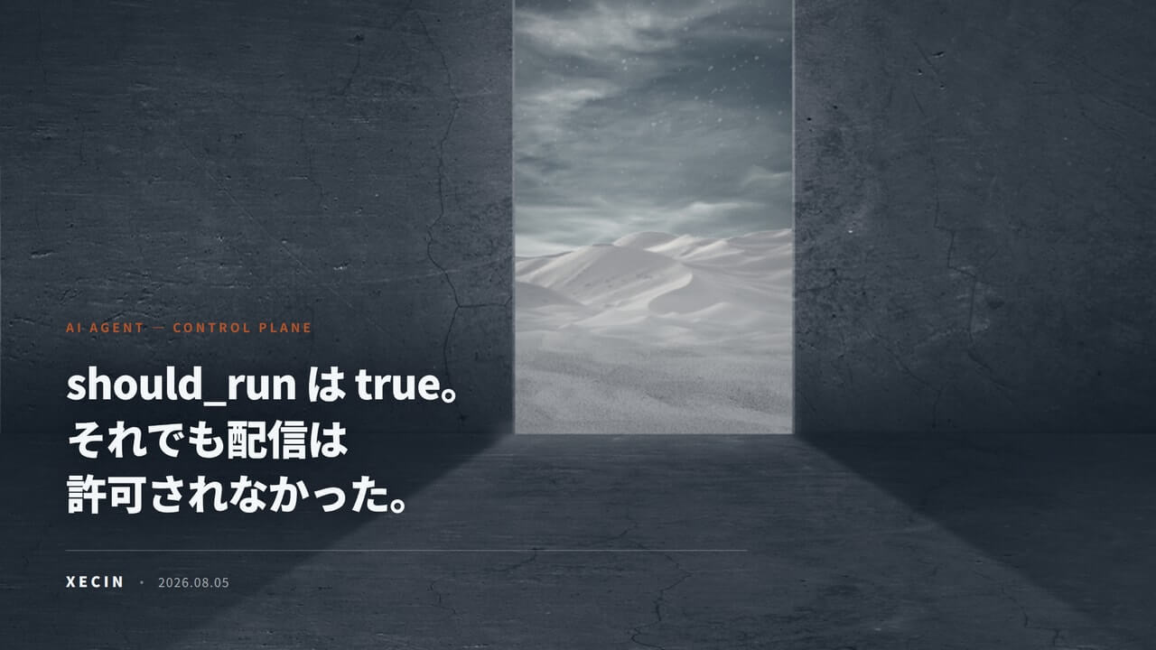 AIエージェントの制御プレーンLoopXを使い捨てコンテナで動かし、should_run=trueでも配信を止めるゲート設計を運用目線で見た